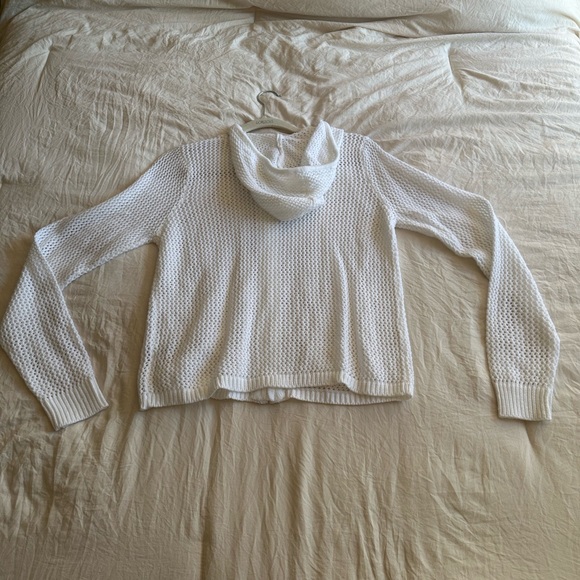 White Zip-Front Knit Cardigan Sweater - Picture 6 of 6
